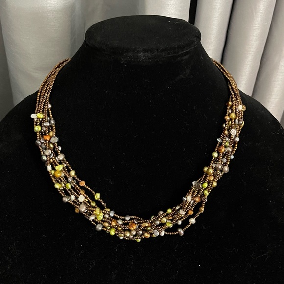 Multi strand Copper Colored Necklace - Picture 1 of 6